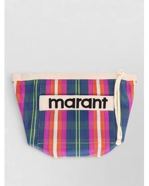 Isabel Marant Striped Nylon Clutch Bag - Red