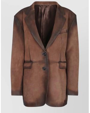 Acne Studios Single Breasted Jacket Notch Lapel Pockets - Brown