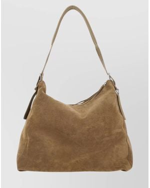 Lemaire Suede Shoulder Bag Adjustable Strap - Brown