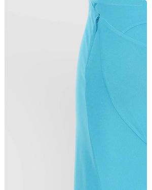 Tom Ford High Waist Skirt Flared Hem Seams - Blue