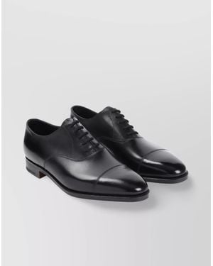 John Lobb City Ii Almond Cap Oxfords - Black