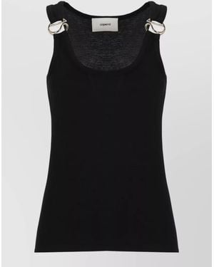 Coperni Sleeveless Top Adjustable Straps Stretch Fabric - Black