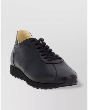 The Row Round Toe Rubber Sole Smooth Finish Sneakers - Black