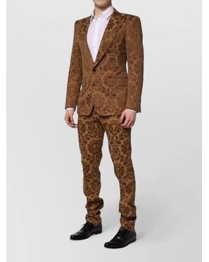 Dolce & Gabbana Floral-Jacquard Suit - Brown