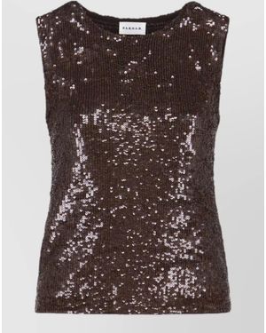 P.A.R.O.S.H. Top With Sequins - Brown
