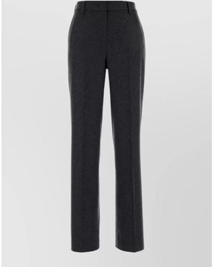 PT Torino Ambra Wool Blend Tailored High Waist Pants - Blue