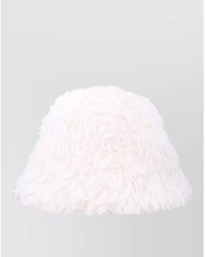 Perfect Moment Eco Shearling Bucket Hat Ski Style - White