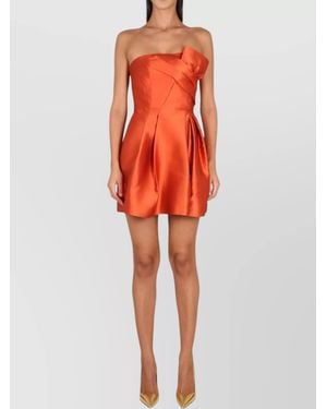 Alberta Ferretti Silk Off-Shoulder Mini Dress - Red
