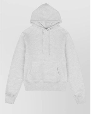 Entire studios Hoodie Kangaroo Pocket Hood Drawstring Ribbed Trims - White