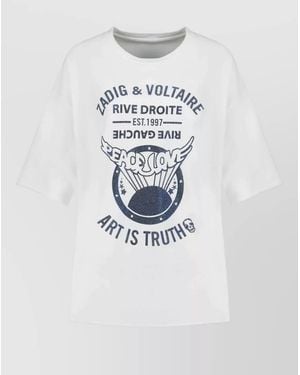 Zadig & Voltaire Berry Cotton Crew Neck Graphic T-Shirt - White