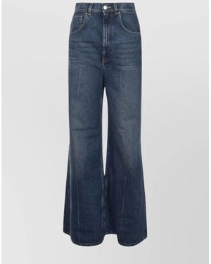 Stella McCartney Wide High Waist Pants Five Pocket Style - Blue