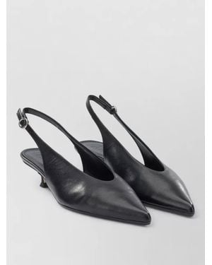 Aeyde Camila Kitten Heel Pointed Toe Slingback Pump - Black