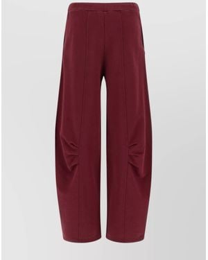 ROTATE BIRGER CHRISTENSEN Cotton Wide-Leg Trousers - Red