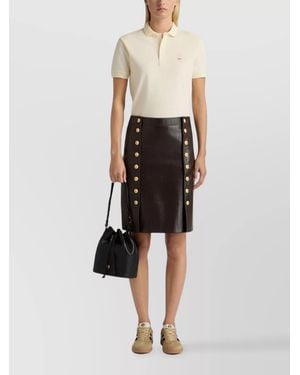 Bally Leather Panelled Knee-Length Skirt - Black