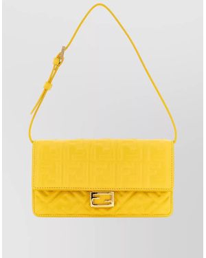 Fendi Baguette Wallet Chain Bag Adjustable Strap - Yellow