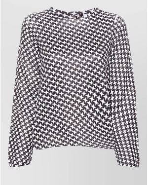 Comme des Garçons Geometric Star Print Long Sleeve Top - Black