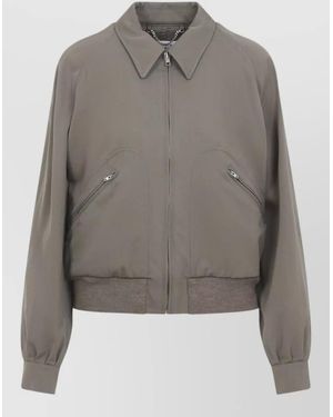 Maison Margiela Wool Zip-Up Bomber Jacket - Grey