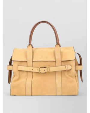 Marc Jacobs Structured Travel Bag Top Handles Strap - Natural