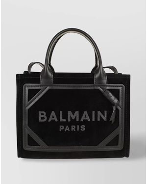 Balmain B-Army Suede Leather Crossbody Bag - Black