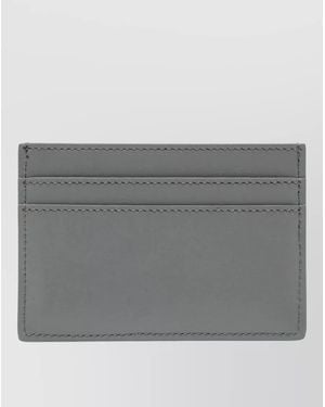 Fendi Stitch Detail Leather Wallet Cardholder - Gray