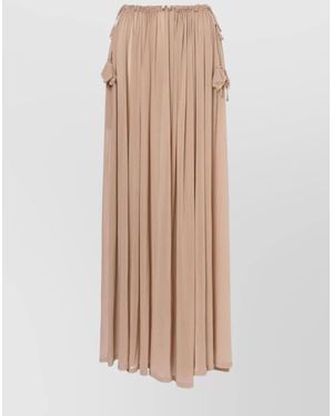 Philosophy Bow Maxi Skirts Elastic Waistband - Natural