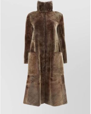 Giorgio Armani Faux Fur & Shearling Jackets - Brown