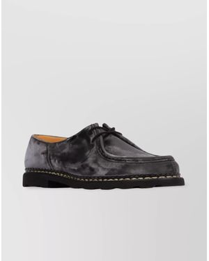 Paraboot Stitched Round Toe Derby Shoes - Black