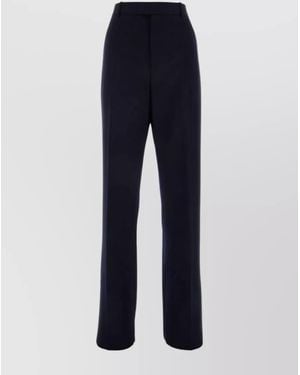 Bottega Veneta Wool Regular-Fit Wide-Leg Trousers - Blue