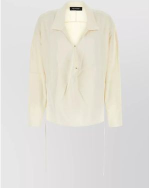 Kiko Kostadinov Satin V-Neck Shirt - White