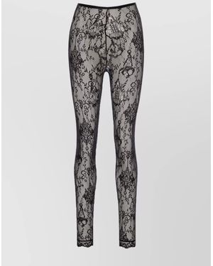 Givenchy Lace Detailing Sheer Fabric Pants - Gray