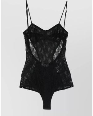 The Attico Lace Bodysuit - Black