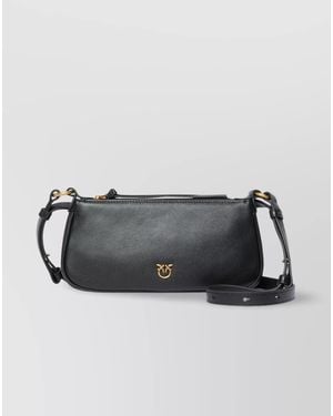 Pinko Mini Leather Shoulder Bag - Grey