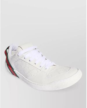 Gucci Leather Low-Top Sneakers - White