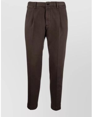 Incotex Trousers Belt Loops Button Detail Side Pockets - Brown