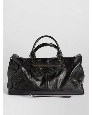 Balenciaga Lamb Leather Large Travel Bag - Black