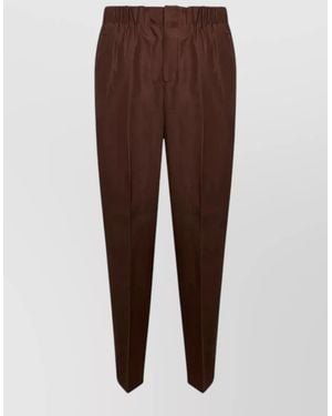 Laneus Pants Tapered Leg Back Pockets - Brown