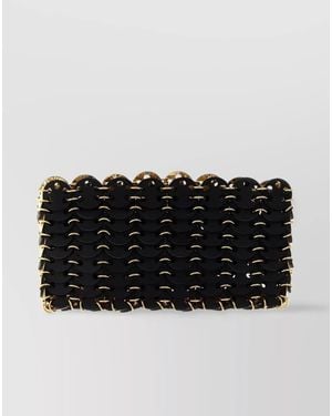 Rabanne 1969 Chain Mail Nano Leather Shoulder Bag - Black