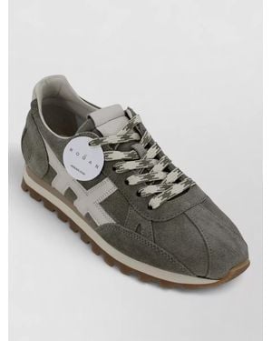 Hogan H671 86Er Sneakers Suede Upper Stitching - Gray