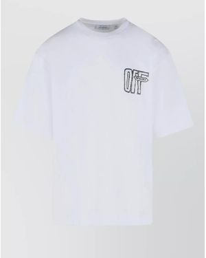Off-White c/o Virgil Abloh Motion Arrow Cotton Crew Neck T-Shirt - White
