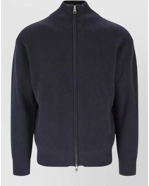 Closed Cashmere Blend Crewneck Lightweight Jacket - Blue