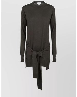 Stella McCartney Knit Sweater With Tie Detail And Ribbing - Black