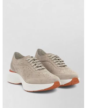 Santoni High Sneakers Lace Up Contrasting Sole - Natural