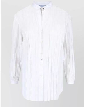 The Seafarer Long Sleeve Top Buttoned Cuffs Chain Detail - White