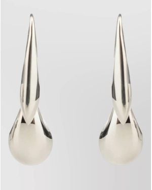 Bottega Veneta Drop Design Polished Finish Statement Earrings - Natural