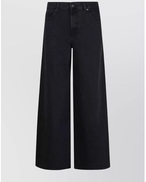 7 For All Mankind High-Waisted Wide Leg Pants With Bold Cuffs - Blue