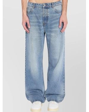 Ami Paris Denim Wide-Leg Jeans - Blue