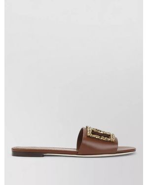 Dolce & Gabbana Signature Flat Slide Sandal Open Toe - Multicolor