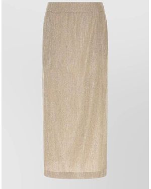 Peserico Lame Midi Pencil Skirt - Natural