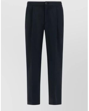 Herno Tailored Trousers Pleated Front Belt Loops - Blue