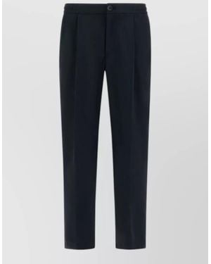 Herno Tailored Trousers Pleated Front Belt Loops - Blue